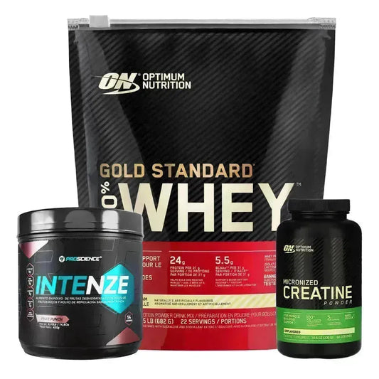 Gold Standard 22 serv + Intenze 14 serv + Creatine Optimum 300 gr